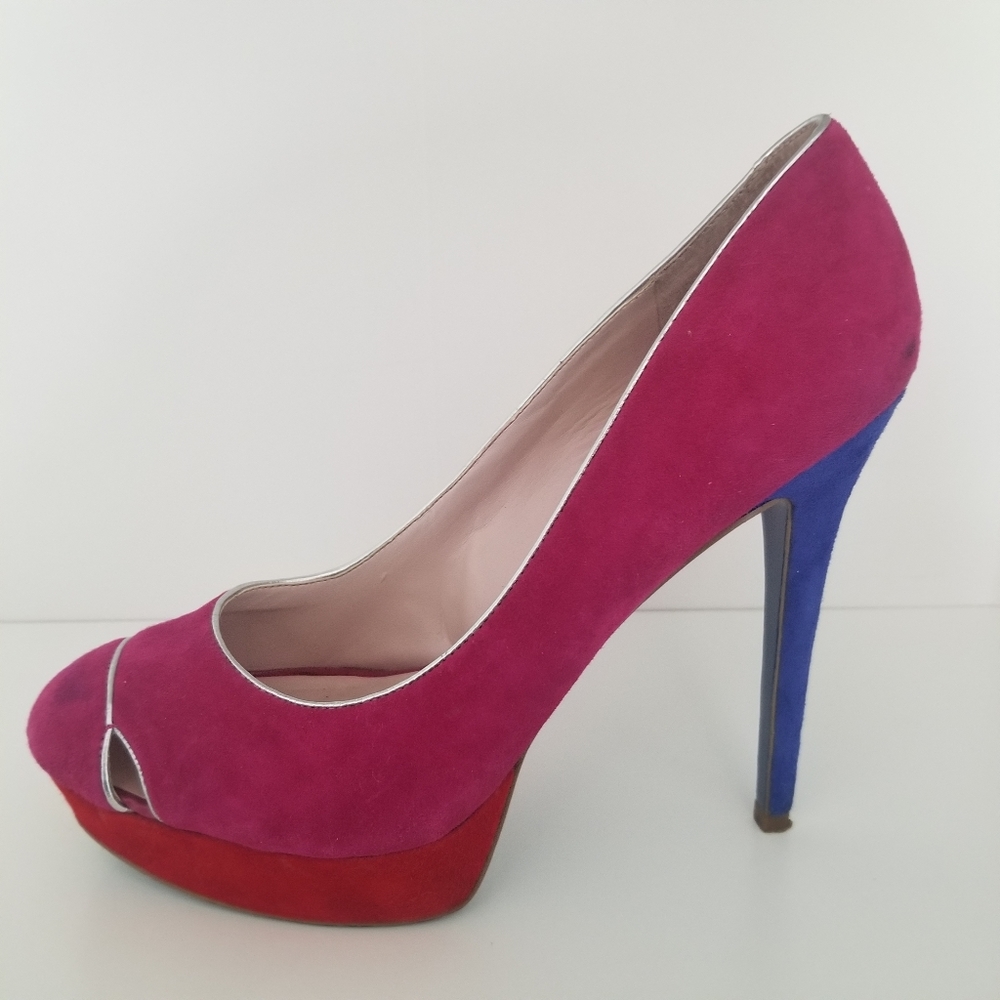 Colorblock Platform Pumps - Picture 2 of 11